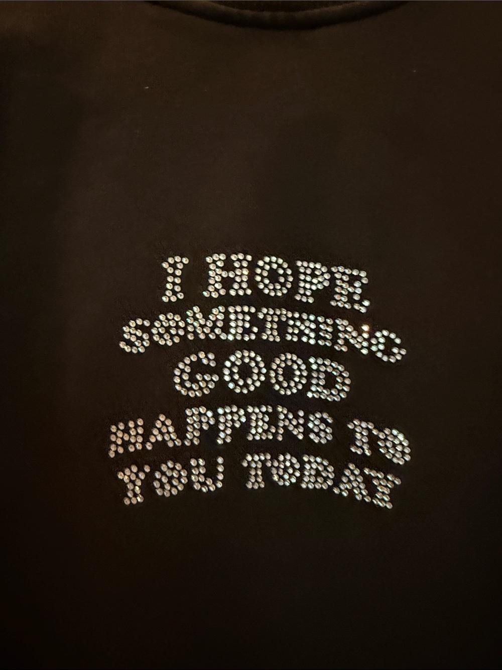 Black Crewneck Sweatshirt with Positive Graphic - Picture 2 of 8